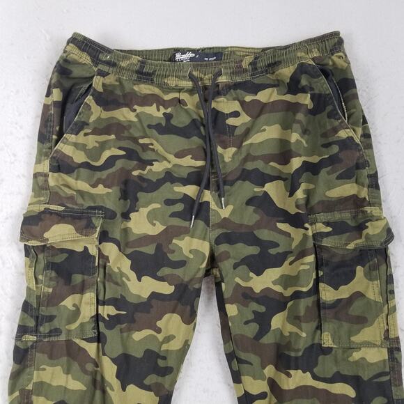 Brooklyn Cloth Pants Mens XL Camo Cargo Jogger Stretch Drawstring Pockets - Picture 2 of 15